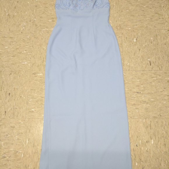Powder Blue Maxi Gown Dress Formal Embellished - Picture 1 of 9